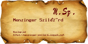 Menzinger Szilárd névjegykártya