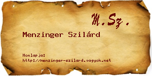 Menzinger Szilárd névjegykártya